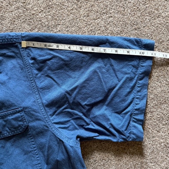 Carhartt Blue Canvas Short Sleeve Button Down Shirt Men L 100% Cotton Casual Top - Picture 5 of 9